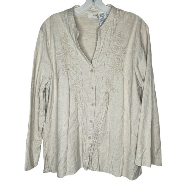 Vintage White Stag Linen Blend Pantsuit - Picture 3 of 15